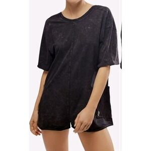 Free people Movement Hot Shot Tee Romper Black Size S NWT